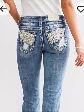 Miss Me mid-rise straight leg jeans size 28